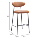  Zuo Rorun 110338 Barstool - Brown IMAGE 8