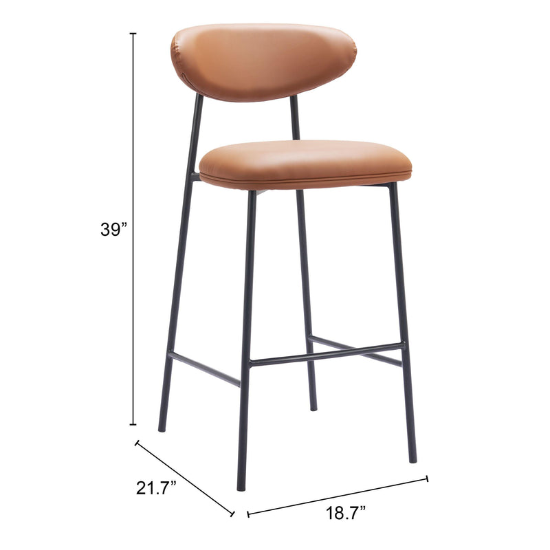 Zuo Rorun 110338 Barstool - Brown IMAGE 8