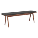 Zuo Kazwali 110301 Bench - Black & Walnut IMAGE 1