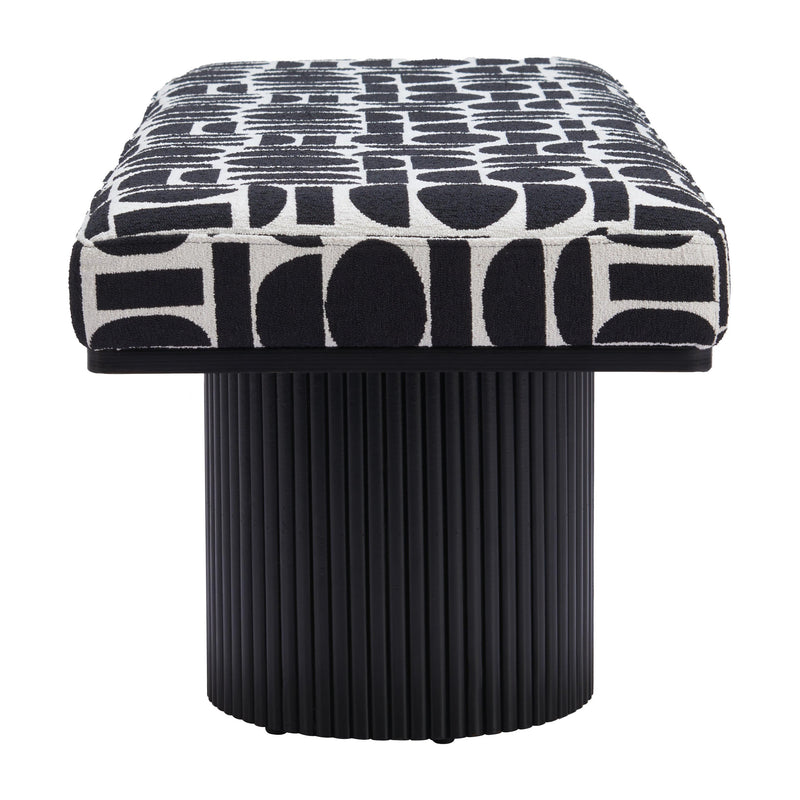  Zuo Botoia 110183 Bench - Black & White IMAGE 2