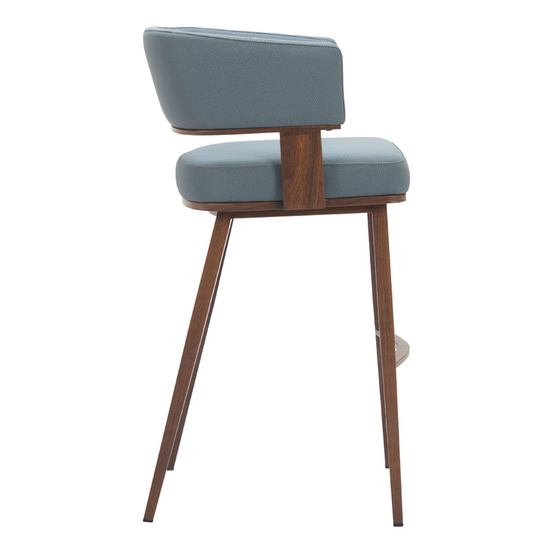  Zuo Poise 110329 Barstool - Azure Grey & Walnut IMAGE 2