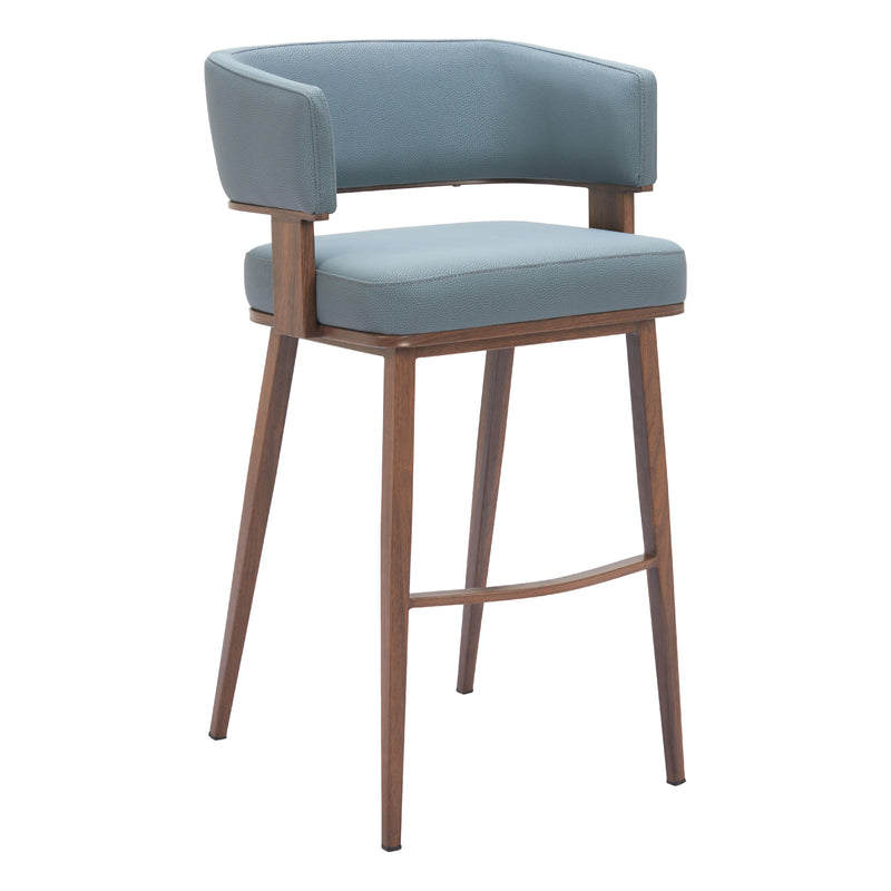  Zuo Poise 110329 Barstool - Azure Grey & Walnut IMAGE 6