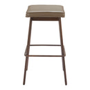  Zuo Divat 110330 Barstool - Taupe & Walnut IMAGE 2