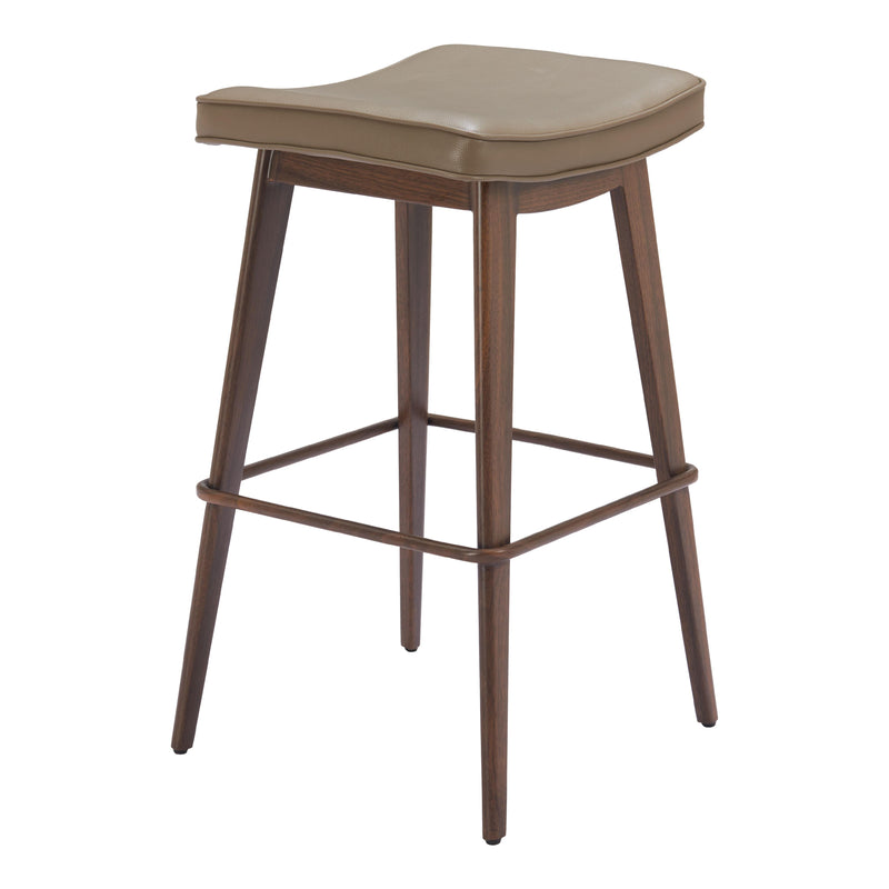  Zuo Divat 110330 Barstool - Taupe & Walnut IMAGE 4