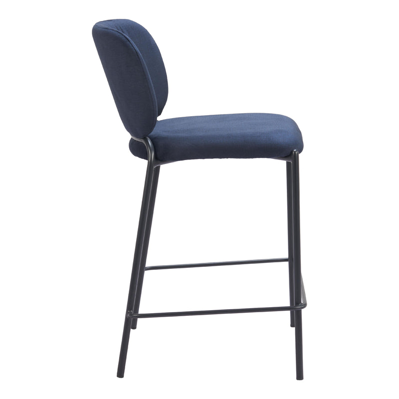  Zuo Plat 110341 Counter Stool - Blue IMAGE 2