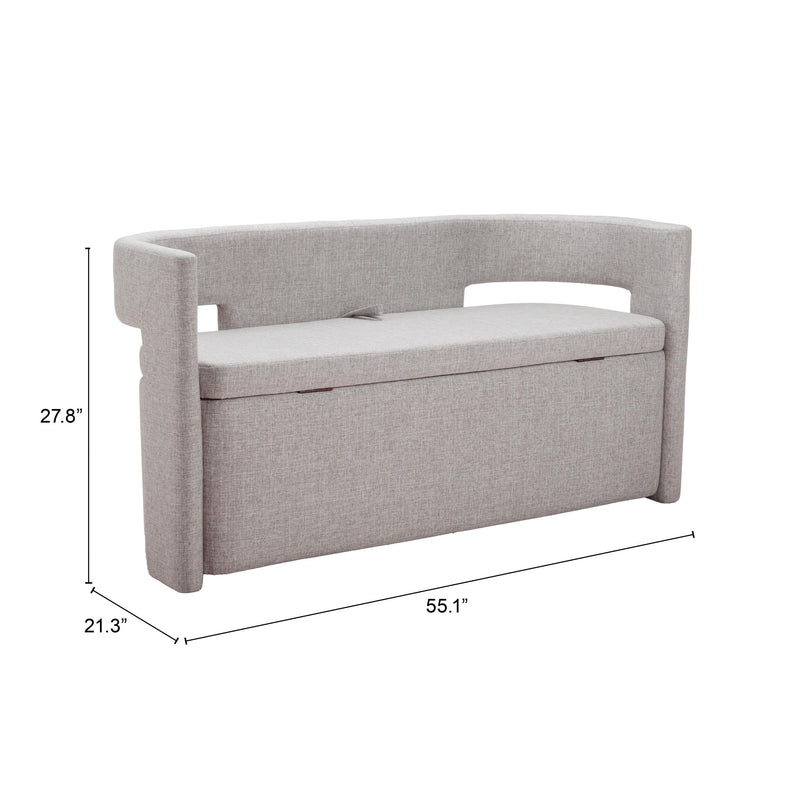  Zuo Papua 109994 Storage Bench - Grey IMAGE 9
