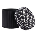  Zuo Boto 110181 Storage Ottoman - Black & White IMAGE 4
