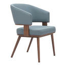  Zuo Poise 110328 Dining Chair - Azure Grey & Walnut IMAGE 1