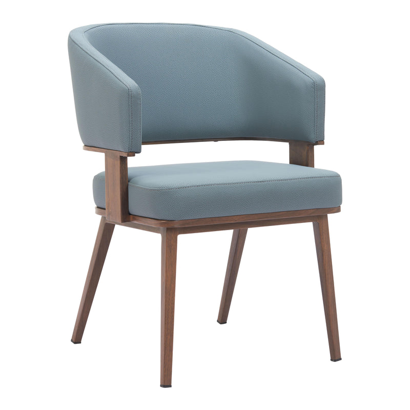  Zuo Poise 110328 Dining Chair - Azure Grey & Walnut IMAGE 6