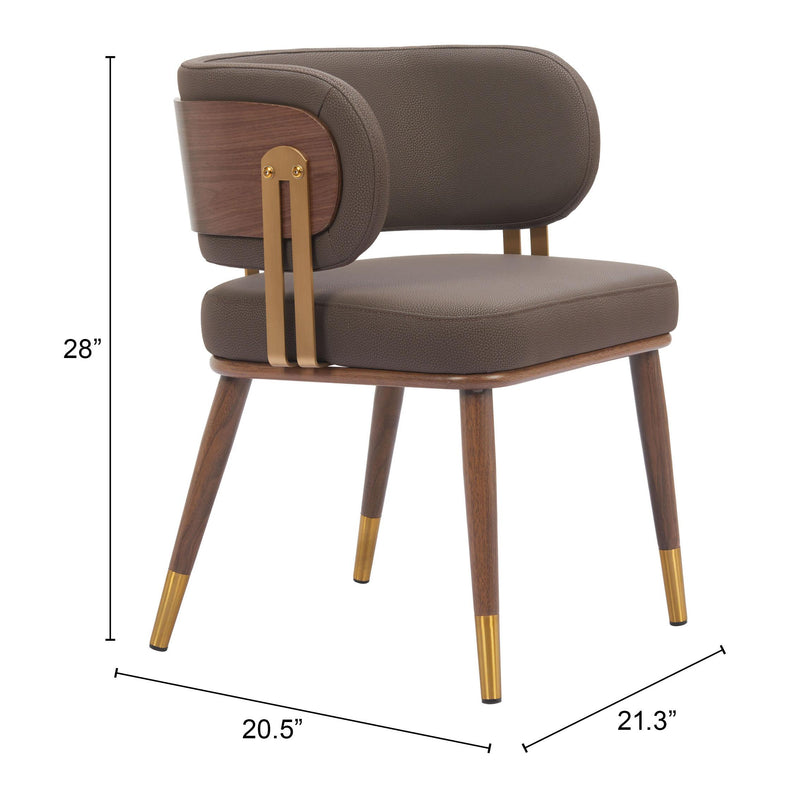  Zuo Brew 110326 Dining Chair - Brown & Walnut IMAGE 8