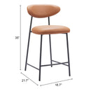  Zuo Rorun 110337 Counter Stool - Brown IMAGE 8
