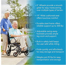 Carex Transport Wheelchair, Rolling Transport Wheelchair with 19-Inch Seat and Swing-away Footrest, Easy Folding for Compact Storage and Transportation, Supports up to 300 lbs with Padded Armrests and Seat Belt