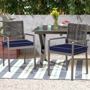 downluxe Outdoor Chair Cushions Set of 4 for Patio Furniture, Waterproof Tufted Overstuffed Patio Furniture Cushions, Memory Foam Outdoor Seat Cushion, 18" X 18" X 4", Navy