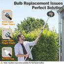 Light Bulb Changer for High Ceilings, 12ft Pole with Suction Cup & 8-Finger Basket, Recessed Light Bulb Remover Tool, Gigh Ceiling Light Bulb Changer, No Ladder Needed