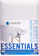 EARTHLITE Flannel Massage Table Sheet Set ? Commercial Grade, Soft, Double-Napped 3-Piece Set (Top, Fitted, Face Pillow Cover) 63197