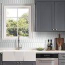 SUNWINGS 10-Sheet Peel and Stick Backsplash for Kitchen, Long Hexagon Stone Composite Self Adhesive Tile Picket Mosaic Wall Tiles, 12 Inch x 11.22 Inch White