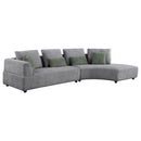  Coaster Furniture Toscano 504075 134-inch Upholstered Sectional Sofa - Grey IMAGE 1