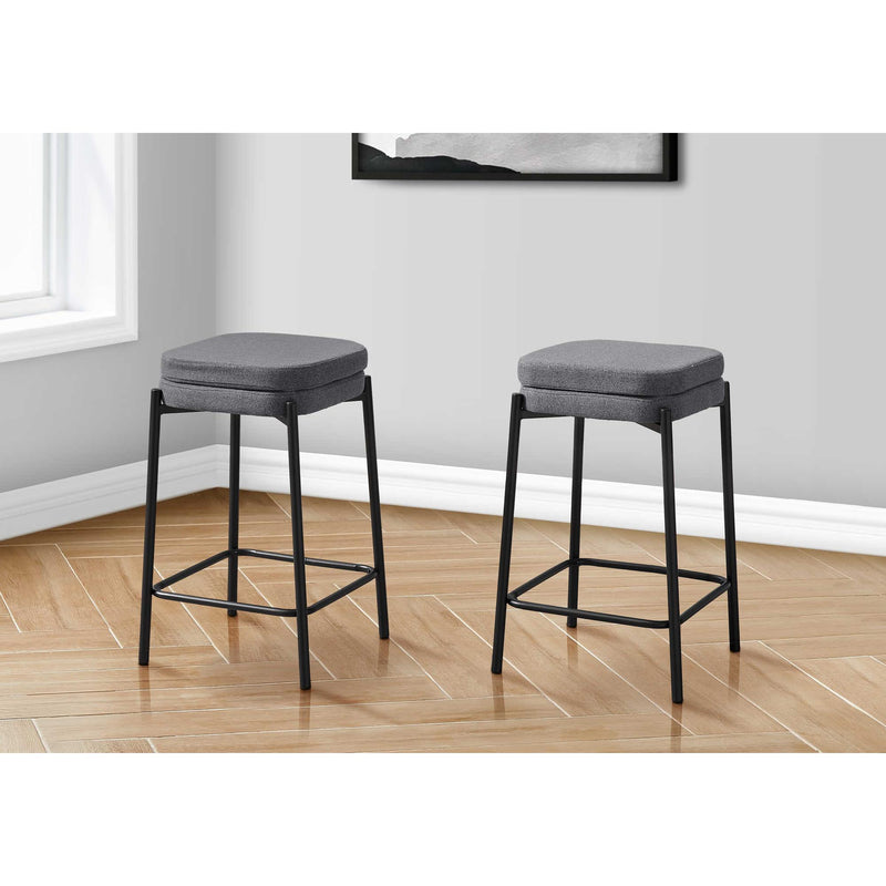  Monarch I 2226 Set of 2 Barstools - Grey/Black IMAGE 2