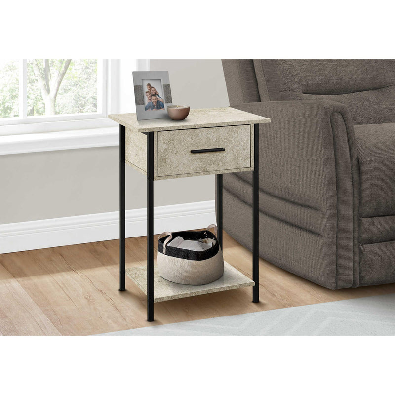  Monarch I 3818 Accent Table - Cream Stone/Black IMAGE 2
