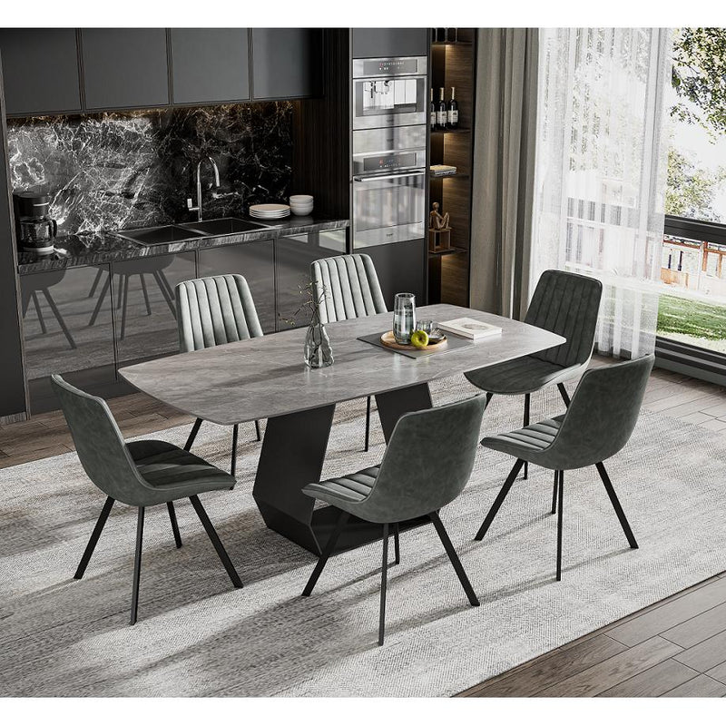 IFDC Dining Table with Stone Top and Pedestal Base T-1560 IMAGE 3