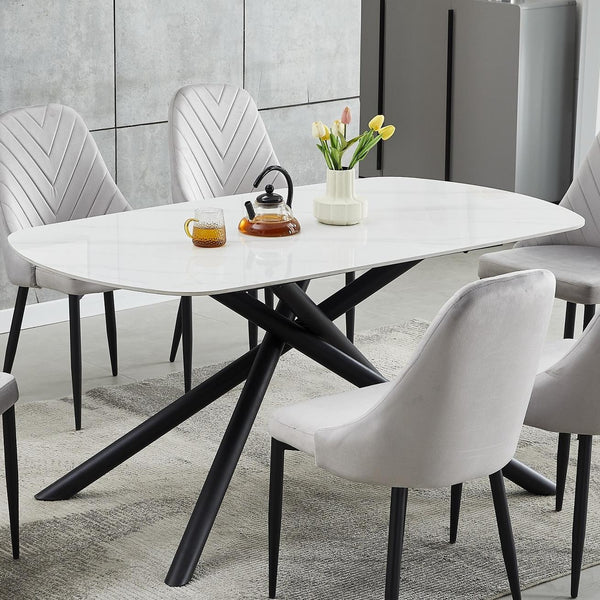 IFDC Dining Table with Stone Top and Pedestal Base T-1530 IMAGE 1