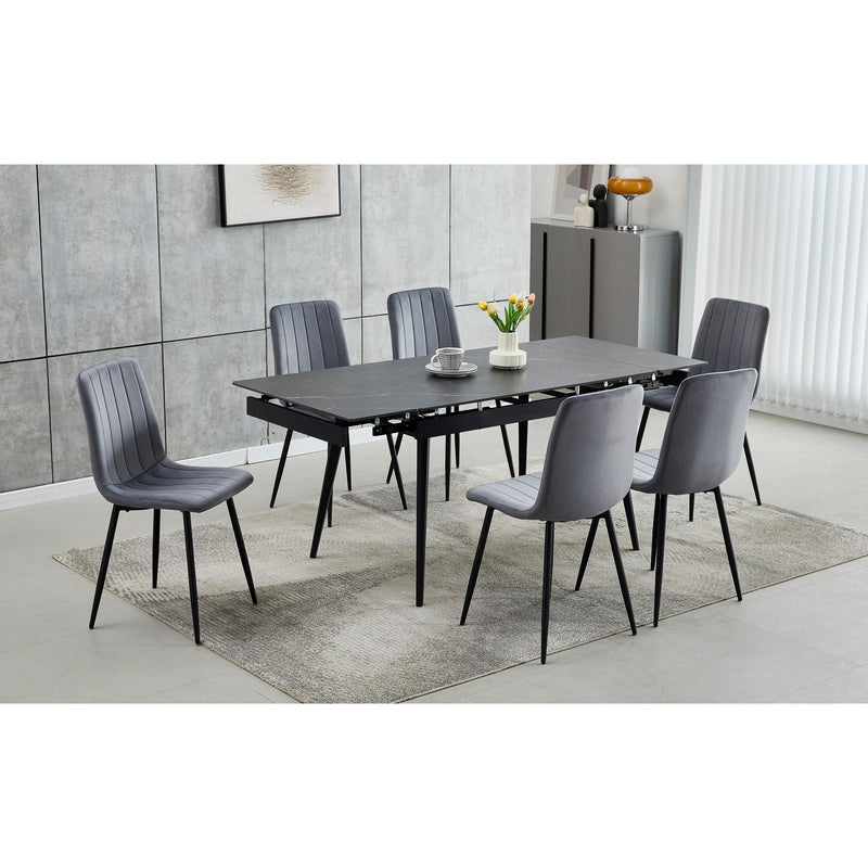 IFDC Dining Table with Stone Top T-1472 IMAGE 2