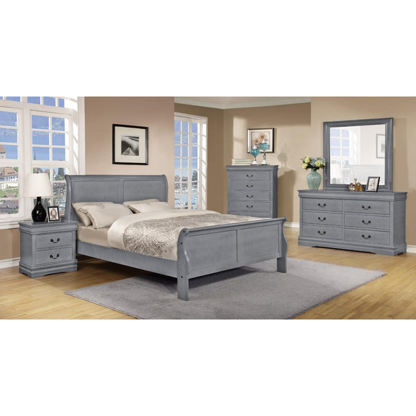 Titus Furniture Louis Phillipe 39" Bed (Grey) IMAGE 1