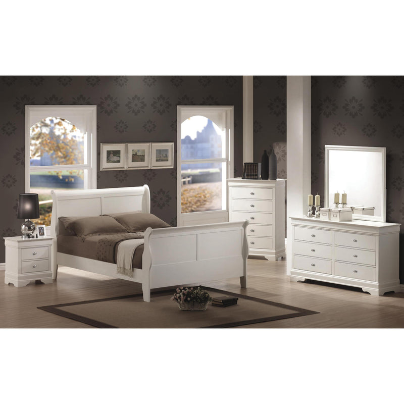 Titus Furniture Louis Phillipe Dresser/Mirror (White) IMAGE 1