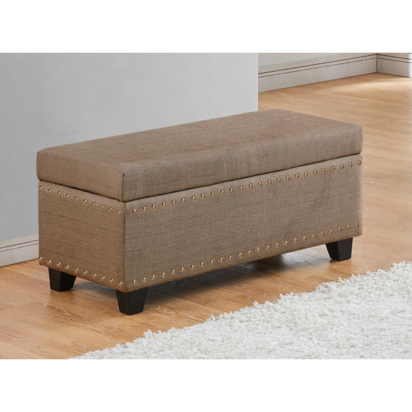 Titus Furniture T824‐BE Storage Bench (Beige Linen) IMAGE 1