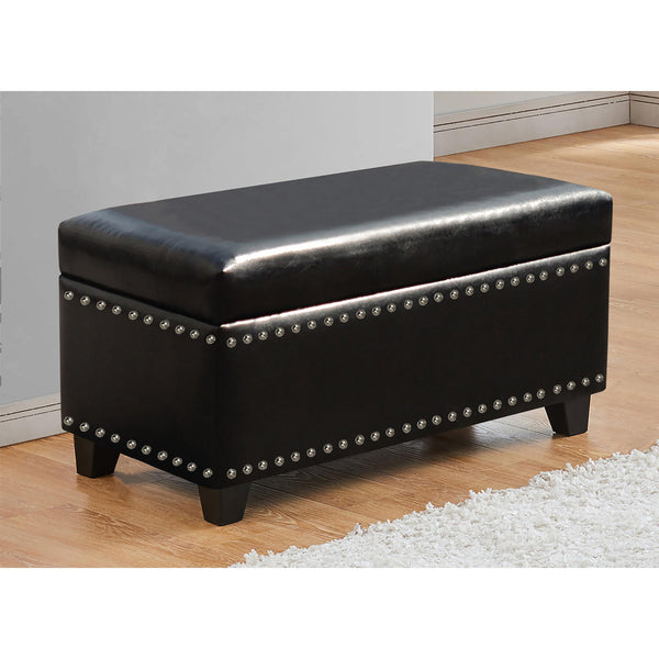 Titus Furniture T824‐BL Storage Bench (Black Leatherette) IMAGE 1