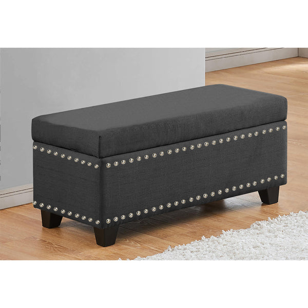 Titus Furniture T824‐CH Storage Bench (Charcoal Linen) IMAGE 1