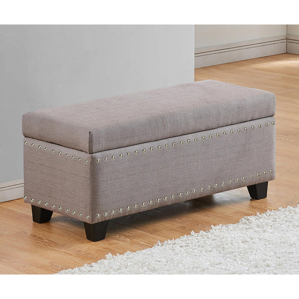 Titus Furniture T824‐GR Storage Bench (Grey Linen) IMAGE 1