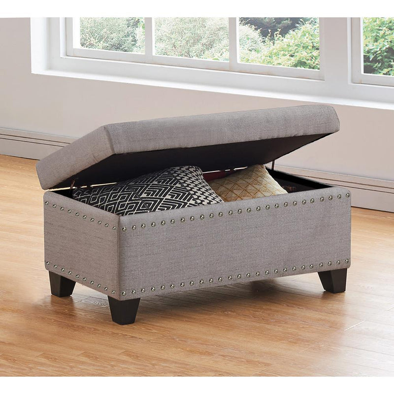 Titus Furniture T824‐GR Storage Bench (Grey Linen) IMAGE 2