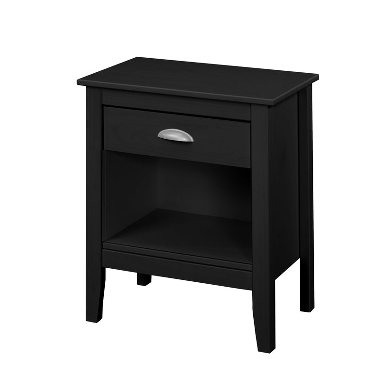 Titus Furniture T955B Night Stand (Black) (1 Drawer) IMAGE 1