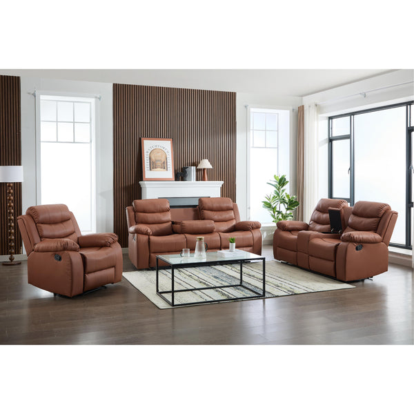 Titus Furniture T1130C-S Recliner Sofa (Caramel) IMAGE 1