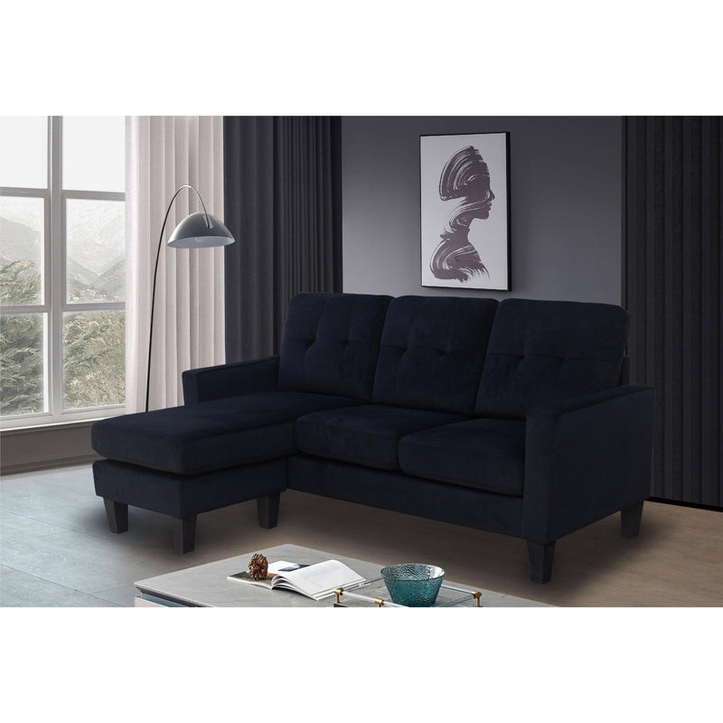 Titus Furniture T1228B Sofa Sectional (Black Velvet) IMAGE 1