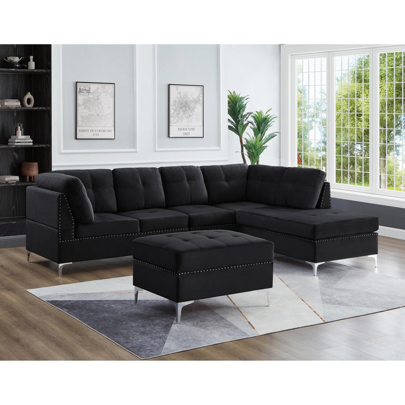 Titus Furniture T1233B-S Sofa Sectional (Reversible) (Black) IMAGE 2