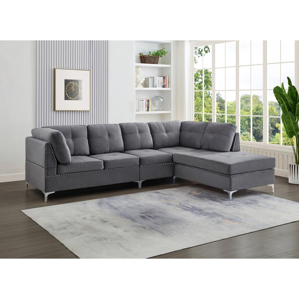 Titus Furniture T1233G-S Sofa Sectional (Reversible) (Black) IMAGE 1