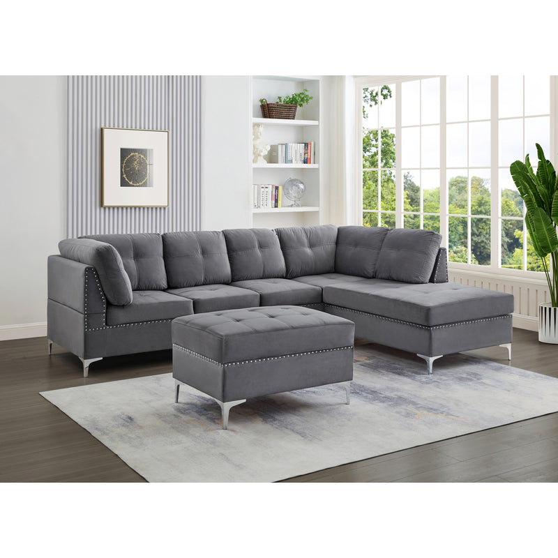 Titus Furniture T1233G-S Sofa Sectional (Reversible) (Black) IMAGE 2