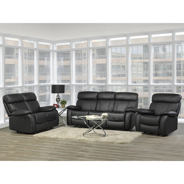 Titus Furniture T1420B‐S Recliner Sofa (Black) IMAGE 1