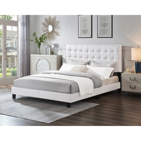 Titus Furniture T2114W‐S 39" Adjustable Headboard and Bed (White) IMAGE 1