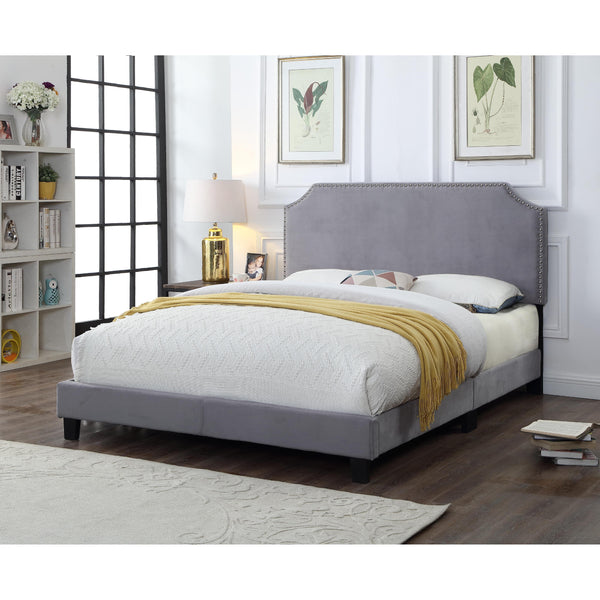 Titus Furniture T2116G‐Q 60" Adjustable Headboard and Bed (Grey) IMAGE 1