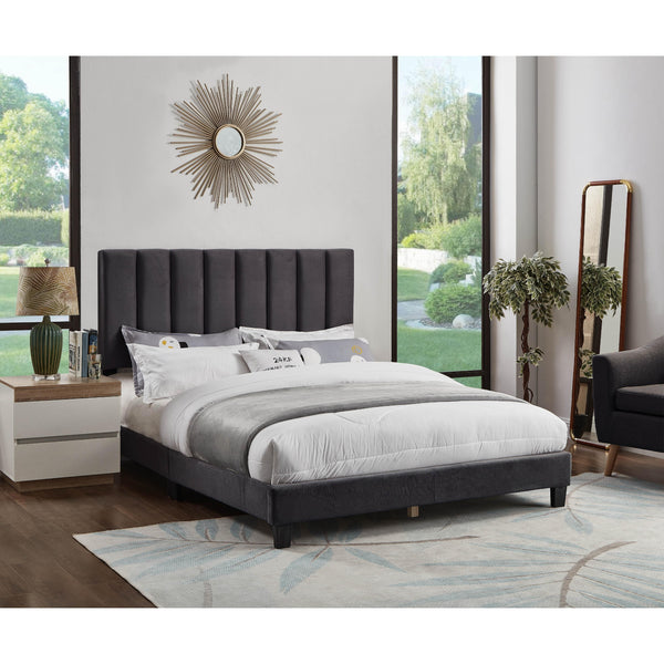 Titus Furniture T2118C‐D 54" Adjustable Headboard and Bed (Charcoal) IMAGE 1