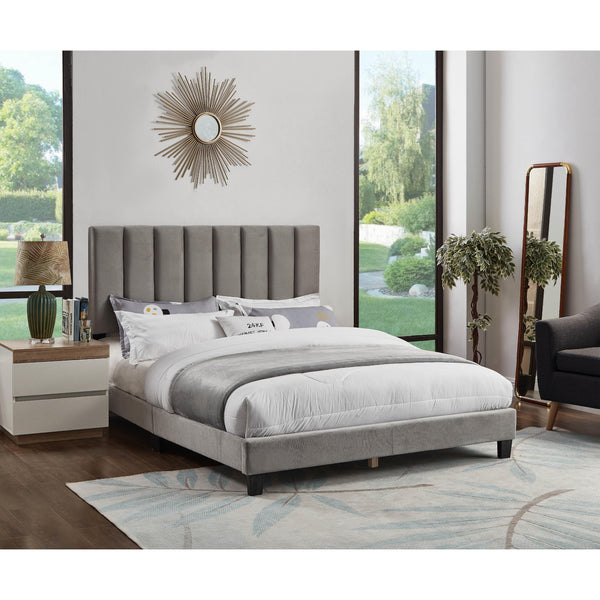 Titus Furniture T2118G‐D 54" Adjustable Headboard and Bed (Grey) IMAGE 1