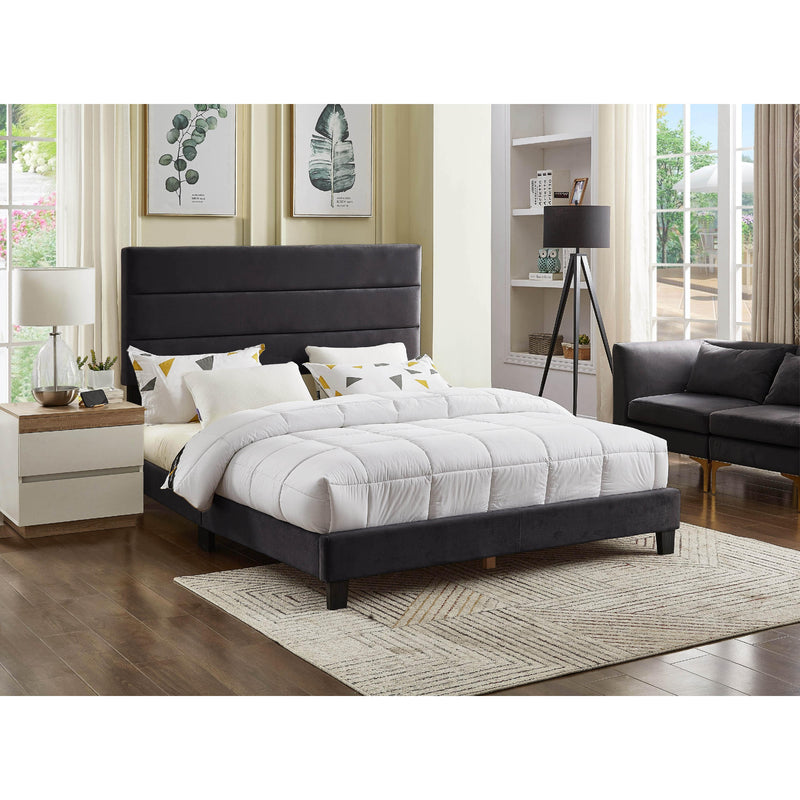 Titus Furniture T2119C‐K 78" Adjustable Headboard and Bed (Charcoal) IMAGE 1