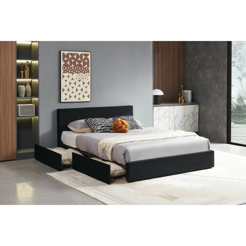 Titus Furniture T2128B-D 54" Storage Bed (Black) IMAGE 2