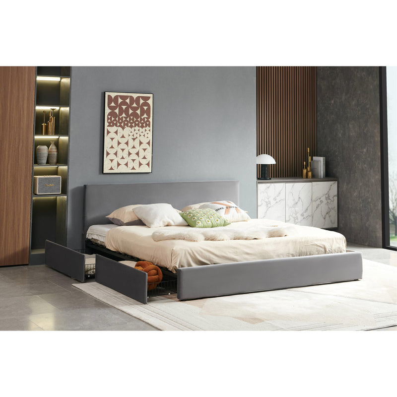 Titus Furniture T2128G-D 54" Storage Bed (Grey) IMAGE 2