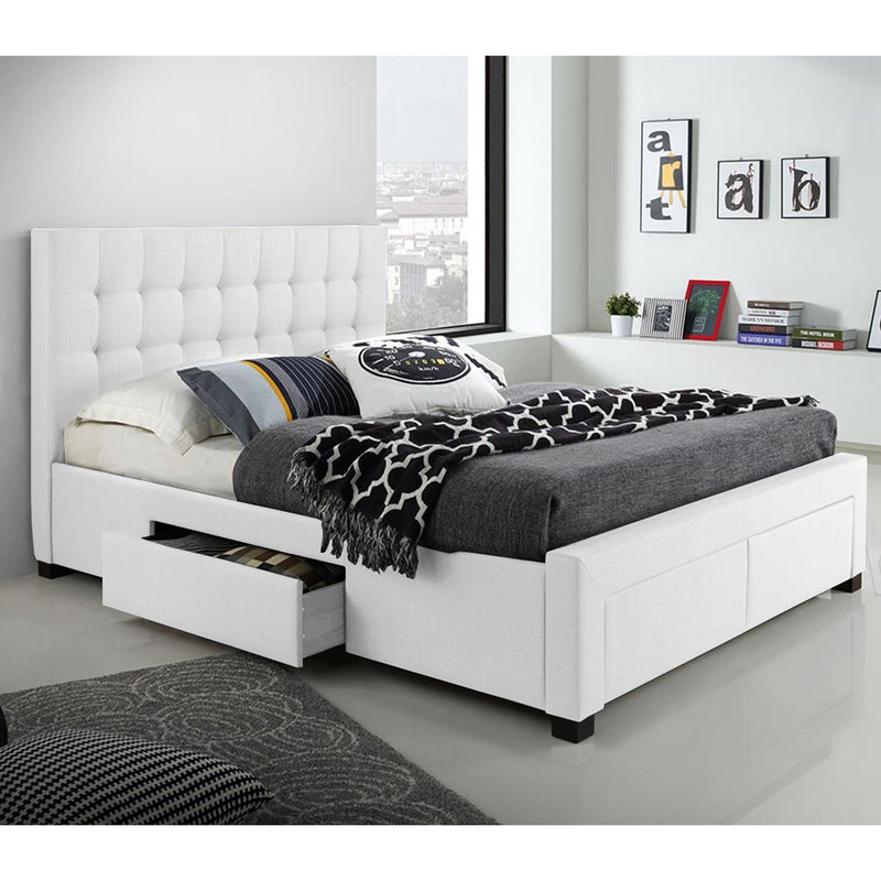 Titus Furniture T2152W‐D 54" Platform Bed with Storage (White) IMAGE 1