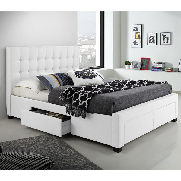 Titus Furniture T2152W‐Q 60" Platform Bed with Storage (White) IMAGE 1