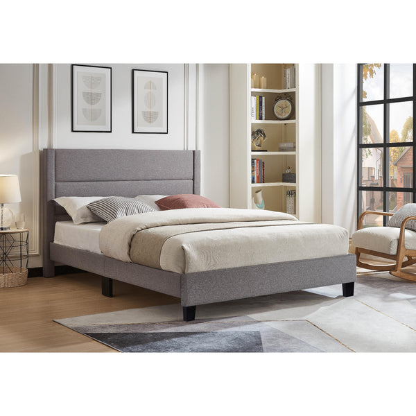 Titus Furniture T2177GF-K 78" Platform Bed (Grey Linen) IMAGE 1